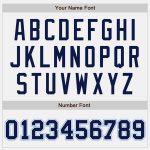 Custom Navy Light Blue Two Tone Varsity Letterman Bomber Full-Snap Jacket Custom White Navy-Light Blue Bomber Full-Snap Varsity - Image 5