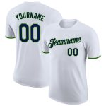 Custom Performance T-Shirt in White Navy Neon Green - Lightweight Activewear Top Custom White Navy-Neon Green Performance