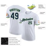 Custom Performance T-Shirt in White Navy Neon Green - Lightweight Activewear Top Custom White Navy-Neon Green Performance - Image 2