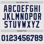 Custom Navy Pinstripe Baseball Jersey with Gray Authentic Raglan Sleeves - White Color Option Custom White Navy Pinstripe - Image 4