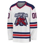 Custom Navy Red Hockey Jersey - Personalized White Team Jersey for Men and Women Custom White Navy-Red Hockey Jersey - Image 2