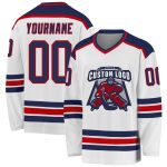 Custom Navy Red Hockey Jersey - Personalized White Team Jersey for Men and Women Custom White Navy-Red Hockey Jersey
