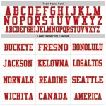 Custom Football Jersey - Authentic Mesh in White Navy Red, Throwback Style Custom White Navy-Red Mesh Authentic Throwback - Image 3