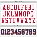 Custom Football Jersey - Authentic Mesh in White Navy Red, Throwback Style Custom White Navy-Red Mesh Authentic Throwback - Image 4