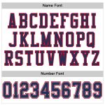 Custom Navy Red Mesh Throwback Football Jersey - Authentic Style 7004 Custom White Navy-Red Mesh Authentic Throwback Football - Image 4