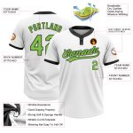 Custom Neon Green and Black Unisex Softball Jersey - Two-Button Design, Soft Fabric, Perfect for Team Wear Custom White Neon - Image 3