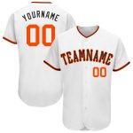 Custom Baseball Jersey - Authentic White Orange and Black Design, Perfect for Fans and Players Custom White Orange-Black
