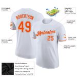 Custom Performance T-Shirt in White, Orange, Gray - Ideal for Sports and Casual Wear Custom White Orange-Gray Performance - Image 2
