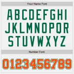 Custom Two Tone Bomber Jacket in White Orange Kelly Green - Full-Snap Varsity Letterman Style Custom White Orange-Kelly Green - Image 5