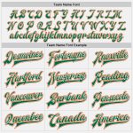 Custom Two Tone Bomber Jacket in White Orange Kelly Green - Full-Snap Varsity Letterman Style Custom White Orange-Kelly Green - Image 4