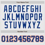 Custom Orange Pinstripe Baseball Jersey - Royal-Orange Authentic Raglan Sleeves Custom White Orange Pinstripe Royal-Orange - Image 4