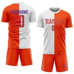 Custom Sublimation Soccer Jersey - White Orange Purple Split Fashion Uniform Custom White Orange-Purple Sublimation Split - Image 2