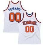 Custom Orange and Royal Basketball Jersey - Authentic Throwback Jersey for Ultimate Fan Gear Custom White Orange-Royal Authentic