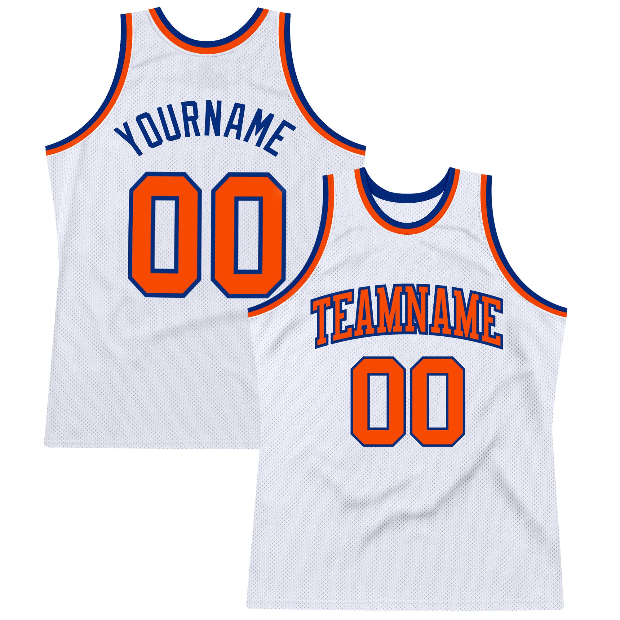 Custom Orange and Royal Basketball Jersey - Authentic Throwback Jersey for Ultimate Fan Gear Custom White Orange-Royal Authentic