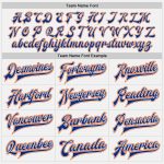 Custom Varsity Letterman Bomber Jacket Orange Royal Two-Tone Full-Snap White Custom White Orange-Royal Bomber Full-Snap Varsity - Image 4