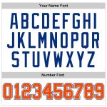 Custom Performance T-Shirt for Men, Long Sleeve in White with Orange-Royal Accents Custom White Orange-Royal Long Sleeve - Image 5