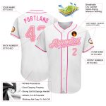 Custom Authentic Pink White Baseball Jersey for Men and Women Custom White Pink Authentic Baseball Jersey - Image 3