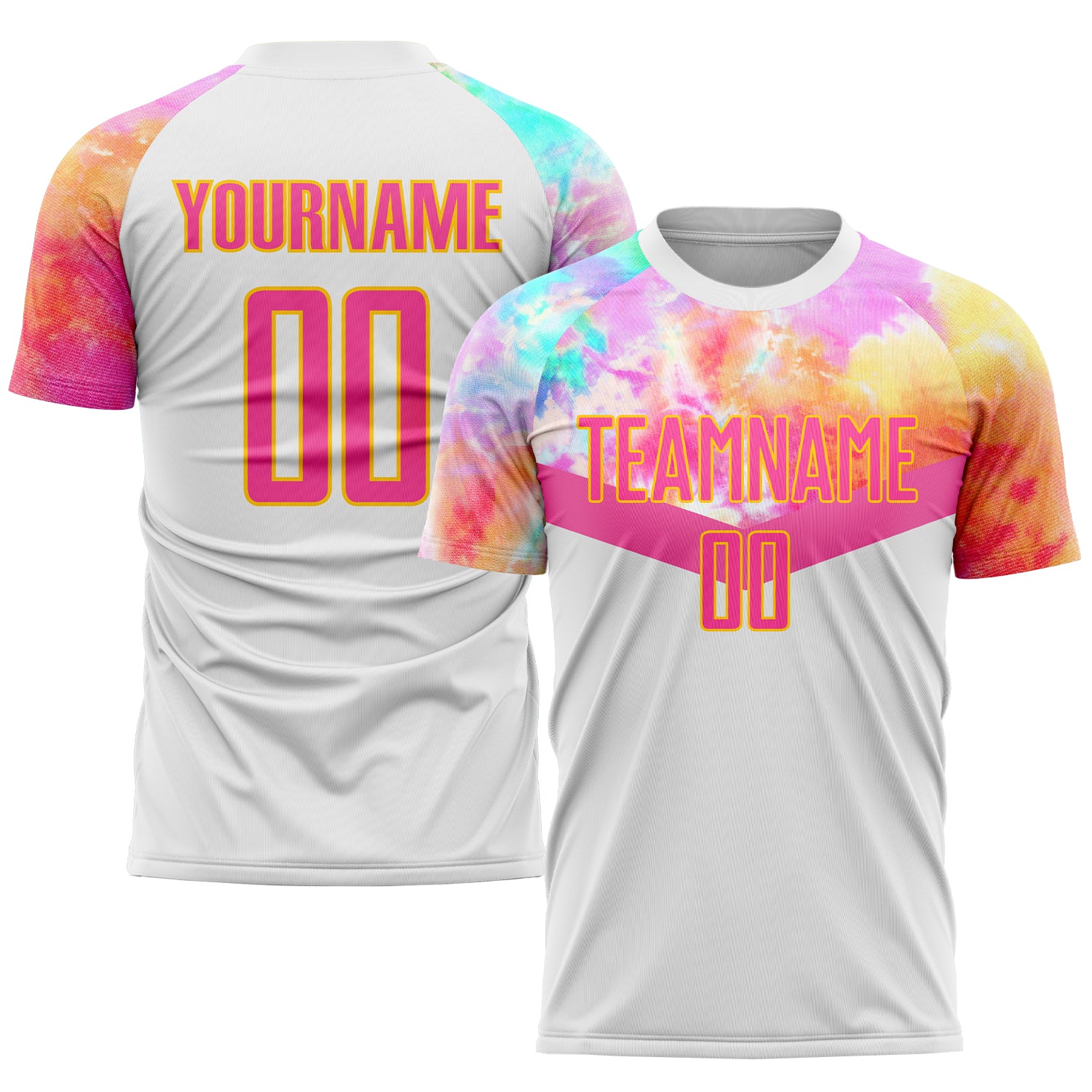 Custom Sublimation Soccer Jersey - Pink and Gold Design, Unique Sports Uniform Custom White Pink-Gold Sublimation Soccer
