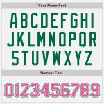 Custom Bomber Jacket White Pink Kelly Green Two Tone Full-Snap Varsity Letterman Custom White Pink-Kelly Green Bomber Full-Snap - Image 5