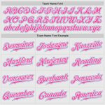 Custom Light Blue Pink Pinstripe Baseball Jersey with Authentic Raglan Sleeves Custom White Pink Pinstripe Light Blue-Pink - Image 5