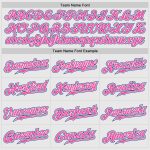 Custom Pink Pinstripe Baseball Jersey with Royal-Pink Raglan Sleeves - Authentic Design Custom White Pink Pinstripe Royal-Pink - Image 4