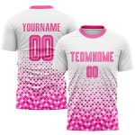 Custom Pink White Soccer Jersey Sublimation Uniform Style 5057 - Personalized Athletic Wear for Teams Custom White Pink Sublimation