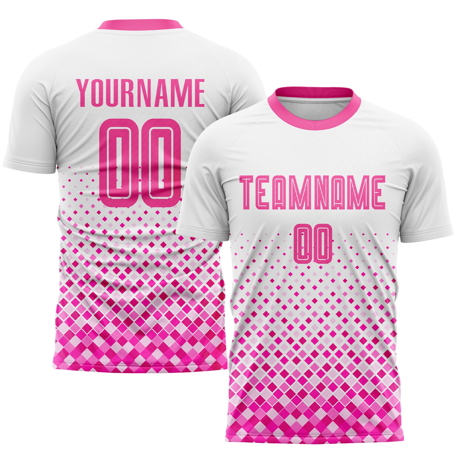Custom Pink White Soccer Jersey Sublimation Uniform Style 5057 - Personalized Athletic Wear for Teams Custom White Pink Sublimation