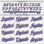 Custom Two Tone Bomber Jacket - White Black Purple Full-Snap Varsity Letterman Custom White Purple-Black Bomber Full-Snap - Image 4