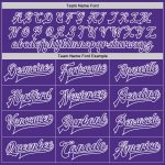 Custom White Purple Varsity Letterman Bomber Jacket Full-Snap Fashion Outerwear Custom White Purple Bomber Full-Snap Varsity - Image 4