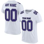 Authentic Football Jersey - Custom White Purple Gray Black Mesh Design Custom White Purple Gray-Black Mesh Authentic Football