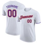Custom Performance T-Shirt in White, Purple, and Orange - Stylish Activewear for Men & Women Custom White Purple-Orange Performance