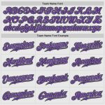 Custom Purple Gray Pinstripe Baseball Jersey with Authentic Raglan Sleeves in White and Purple Custom White Purple Pinstripe - Image 5