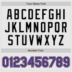 Custom Purple Gray Pinstripe Baseball Jersey with Authentic Raglan Sleeves in White and Purple Custom White Purple Pinstripe - Image 4