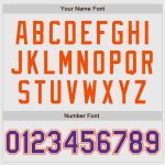 Custom Purple White Pinstripe Baseball Jersey with Orange Raglan Sleeves - Authentic Design Custom White Purple Pinstripe - Image 4