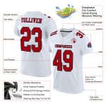 Custom Authentic Football Jersey - White Red Black Mesh Design Custom White Red-Black Mesh Authentic Football Jersey - Image 2
