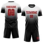 Custom Fade Fashion Soccer Jersey - Red Black Sublimation Design, Personalized Uniform Custom White Red-Black Sublimation - Image 2