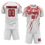Custom Sublimation Soccer Jersey - White Red Black Uniform for Team Sports Custom White Red-Black Sublimation Soccer Uniform - Image 2
