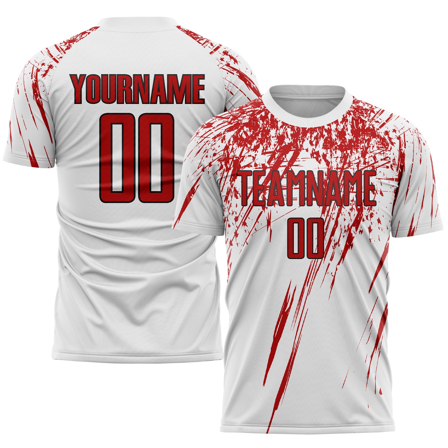 Custom Sublimation Soccer Jersey - White Red Black Uniform for Team Sports Custom White Red-Black Sublimation Soccer Uniform