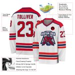 Custom Red Navy Hockey Jersey | Personalized White Sports Jersey Custom White Red-Navy Hockey Jersey - Image 3