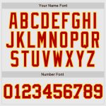 Custom Red-Gold Pinstripe Baseball Jersey for Men, Authentic Raglan Sleeves, White and Red Design Custom White Red Pinstripe - Image 4