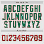 Red White Pinstripe Authentic Baseball Jersey with Kelly Green Raglan Sleeves Custom Design Custom White Red Pinstripe Red-Kelly - Image 4