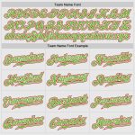 Custom Red Neon Green Pinstripe Baseball Jersey - Authentic White Raglan Sleeves Custom White Red Pinstripe Red-Neon Green - Image 5