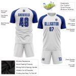 Custom White Sublimation Soccer Jersey - Royal Design Uniform Custom White Royal Sublimation Soccer Uniform Jersey - Image 3
