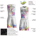 Custom Basketball Jersey Round Neck Sublimation Suit Black-White Style 4511 Custom White White-Black Round Neck Sublimation - Image 2