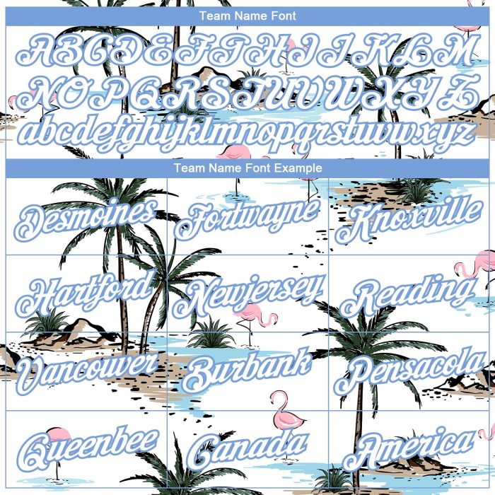 Custom White Light Blue Hawaii Palm Trees 3D Pattern Long Sleeve T-Shirt for Performance Custom White White-Light Blue Hawaii - Image 3