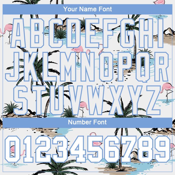 Custom White Light Blue Hawaii Palm Trees 3D Pattern Long Sleeve T-Shirt for Performance Custom White White-Light Blue Hawaii - Image 4