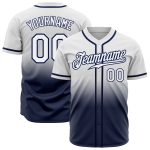 Custom White Navy Baseball Jersey Authentic Fade Fashion Style Custom White White-Navy Authentic Fade Fashion Baseball Jersey