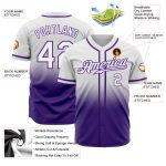 Custom Authentic Fade Fashion Baseball Jersey - White Purple Design Custom White White-Purple Authentic Fade Fashion Baseball - Image 2