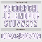 Custom Authentic Fade Fashion Baseball Jersey - White Purple Design Custom White White-Purple Authentic Fade Fashion Baseball - Image 3