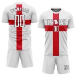 Great Britain Soccer Jersey Custom Sublimation Red Black White Uniform Custom White White Red-Black Sublimation Great Britain - Image 2